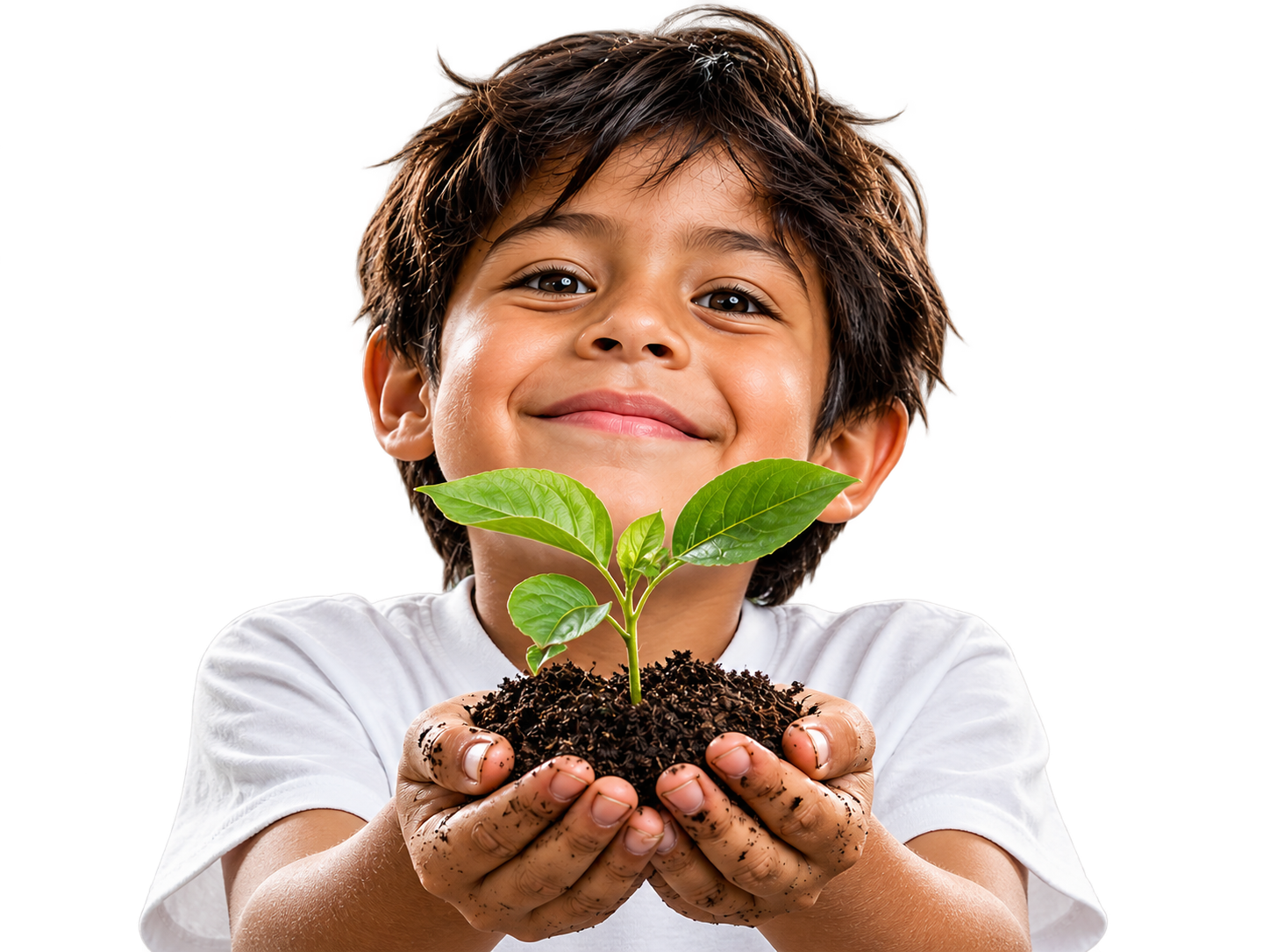 Niño participando en una iniciativa ambiental